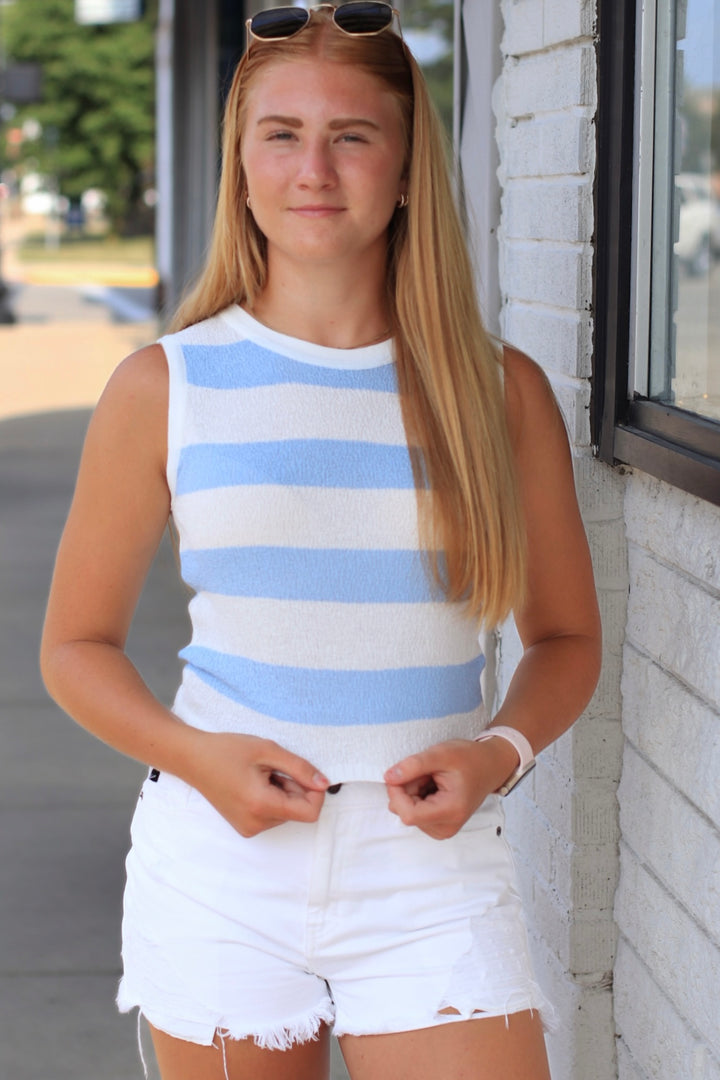 CLEARANCE FINAL SALE The Coastline Tank in Sky Blue
