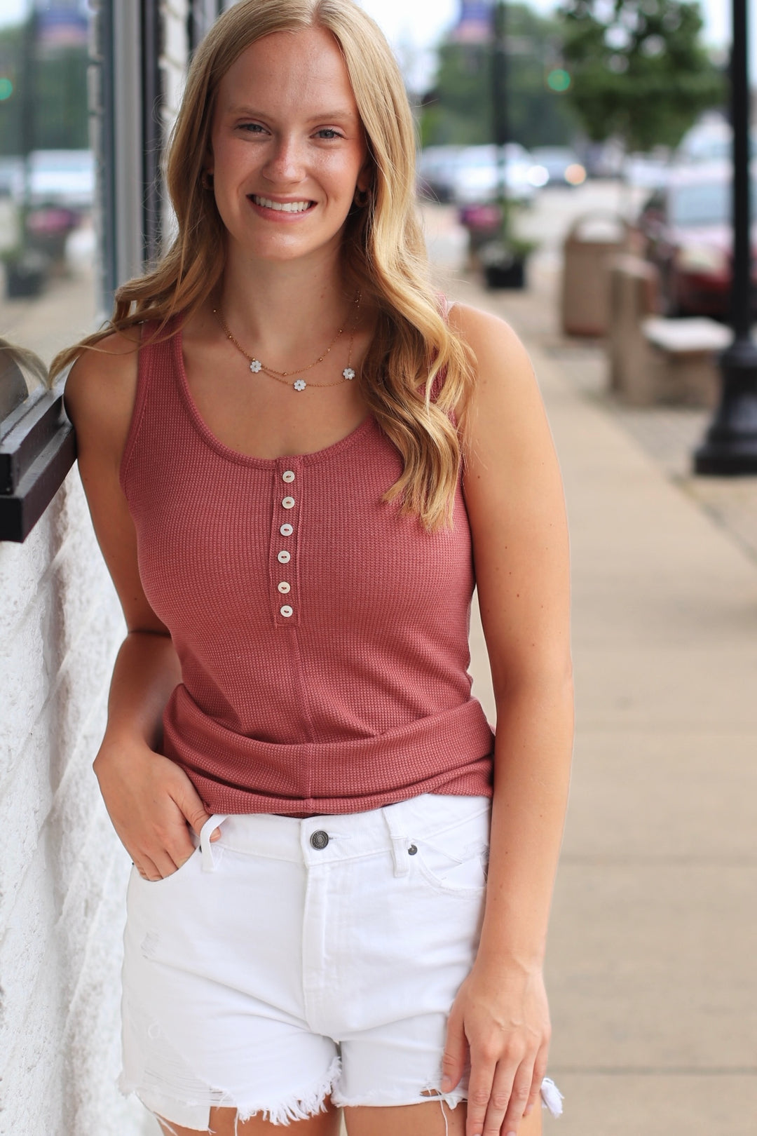CLEARANCE FINAL SALE  The Buttoned Up Tank in Vintage Yellow