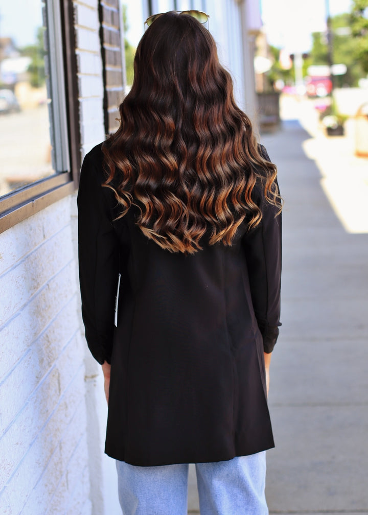 The Blake Ruched Blazer in Black