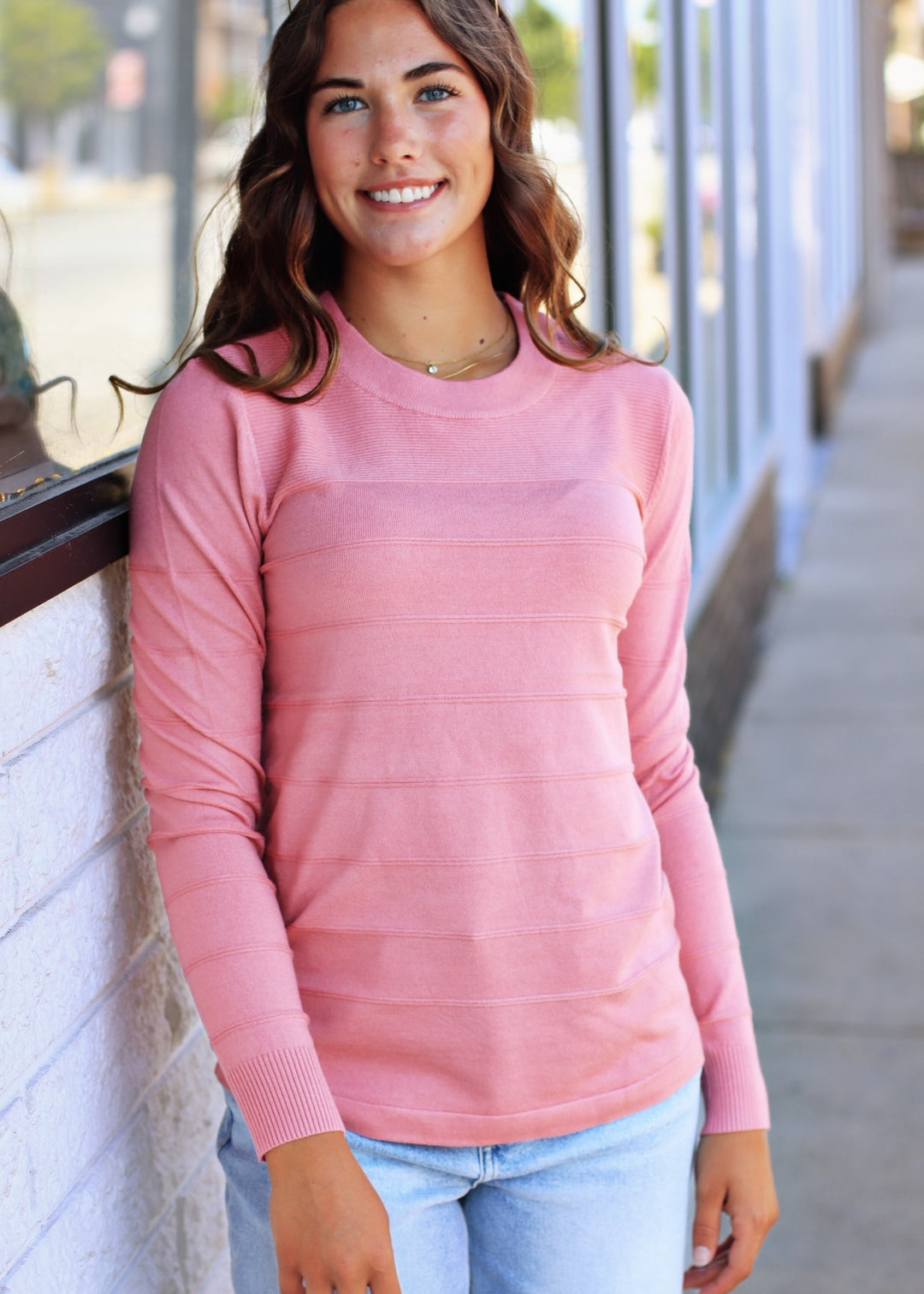The Haven Pintuck Pullover in Pink