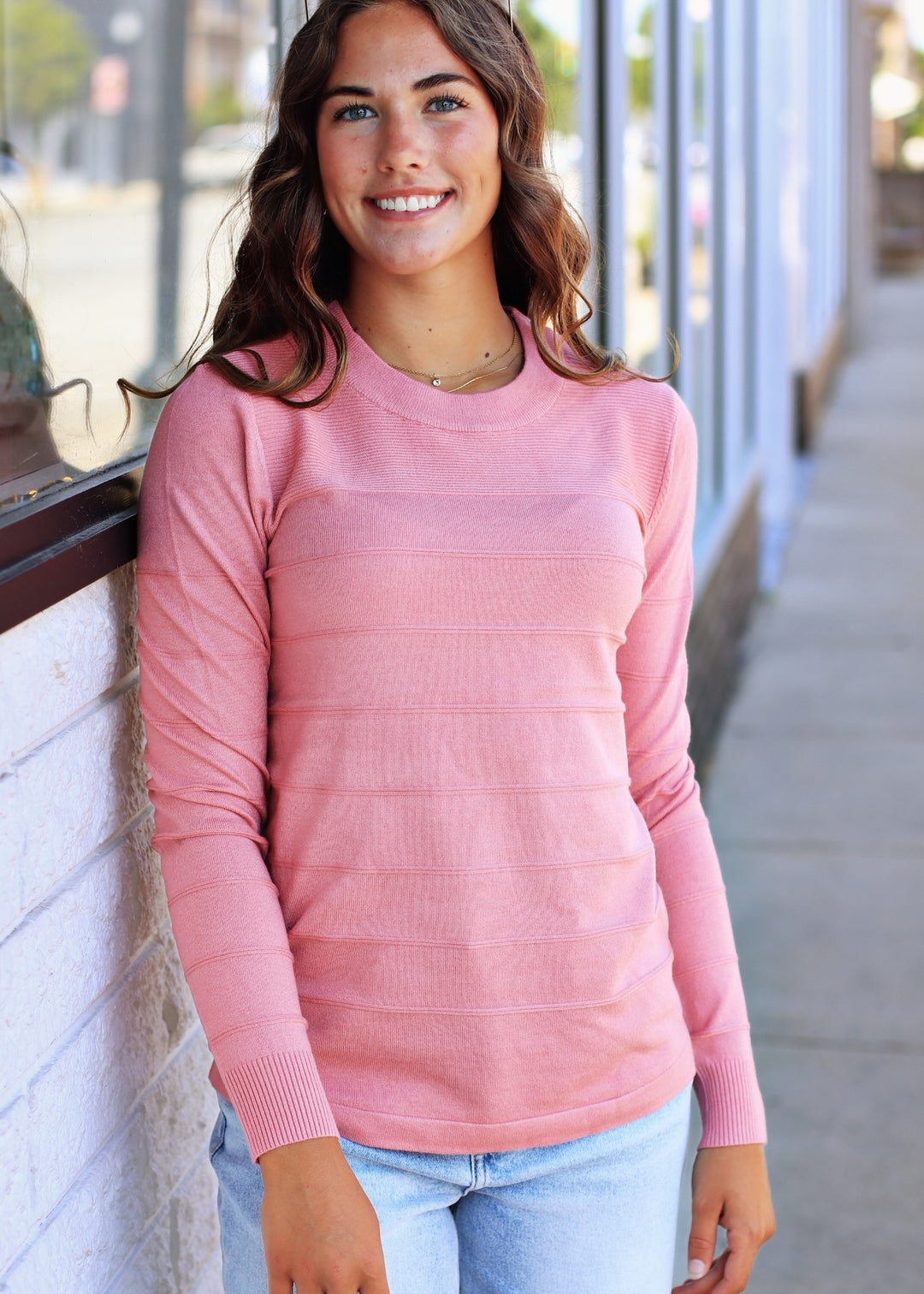 The Haven Pintuck Pullover in Pink