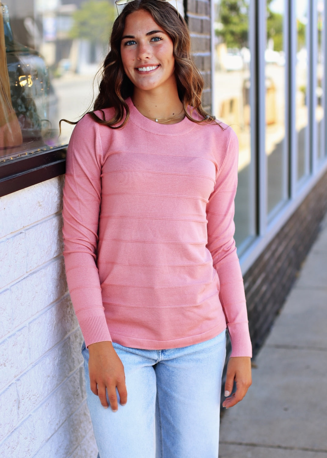 The Haven Pintuck Pullover in Pink
