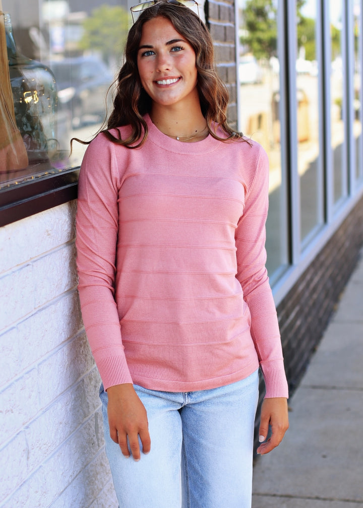 The Haven Pintuck Pullover in Pink