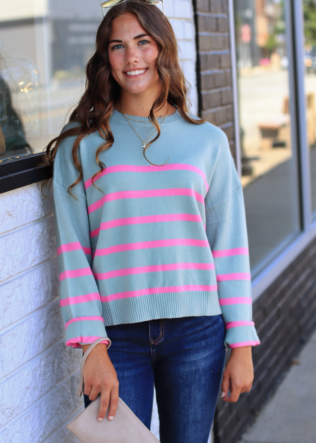 Rosemary & Raspberry Striped Sweater