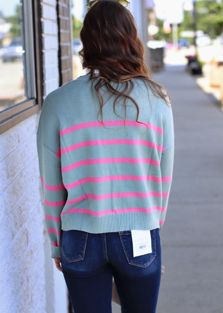 Rosemary & Raspberry Striped Sweater