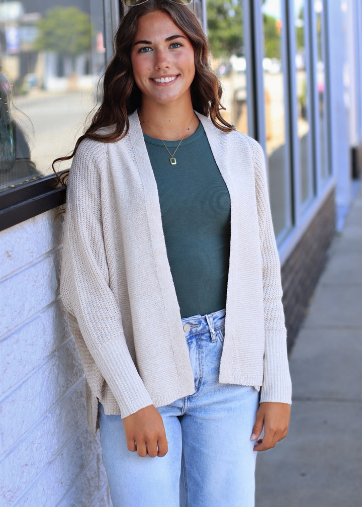 The Hadley Cropped Cardigan in Oatmeal