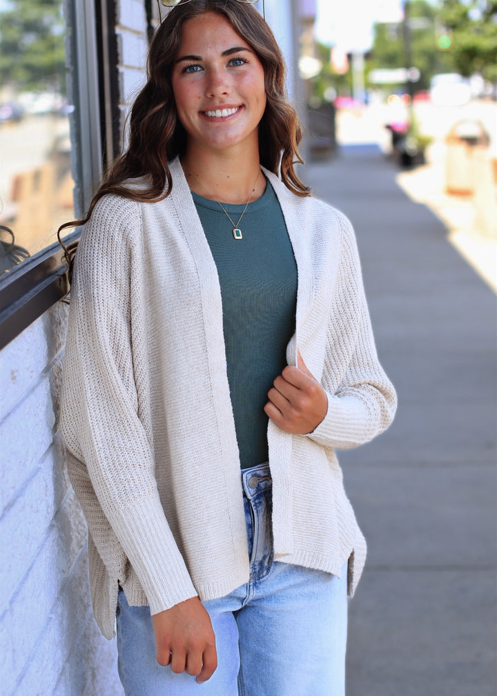 The Hadley Cropped Cardigan in Oatmeal