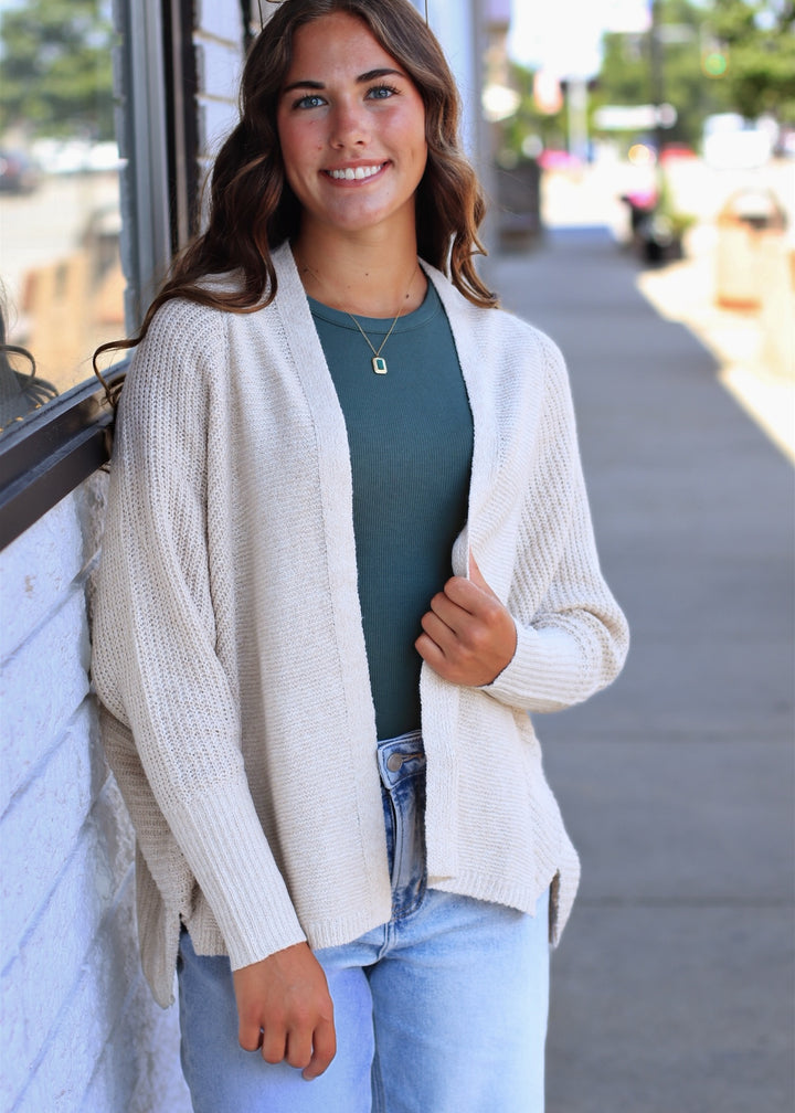 The Hadley Cropped Cardigan in Oatmeal
