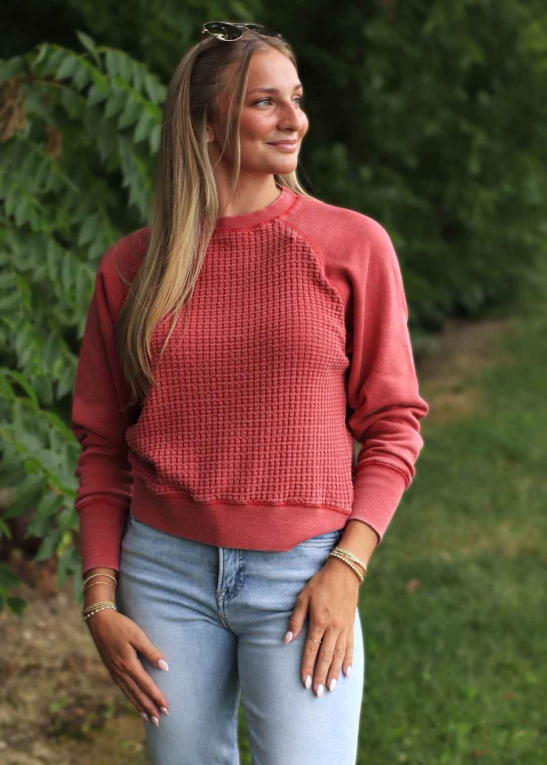 The Hearthside Pullover in Garnet Red
