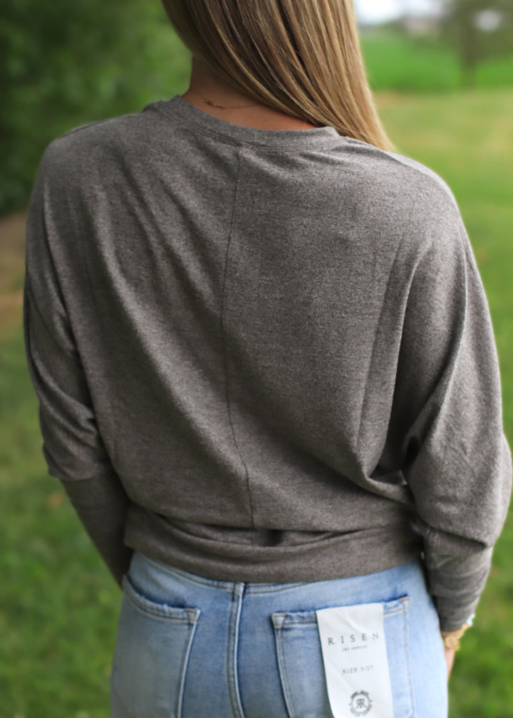Drape Dolman Top in Olive