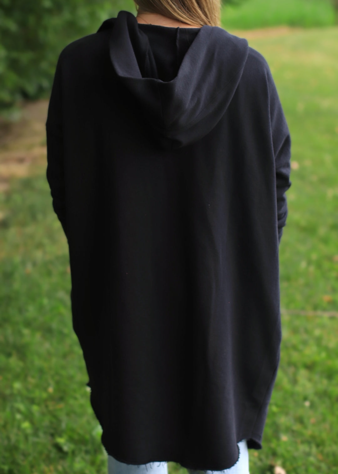 The Mineral Wash Hoodie Cardigan in Black