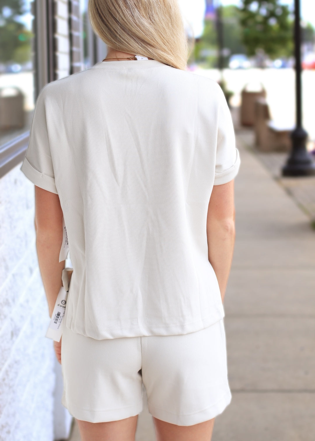 Luxe Sand Wash Rib Lounge Tee