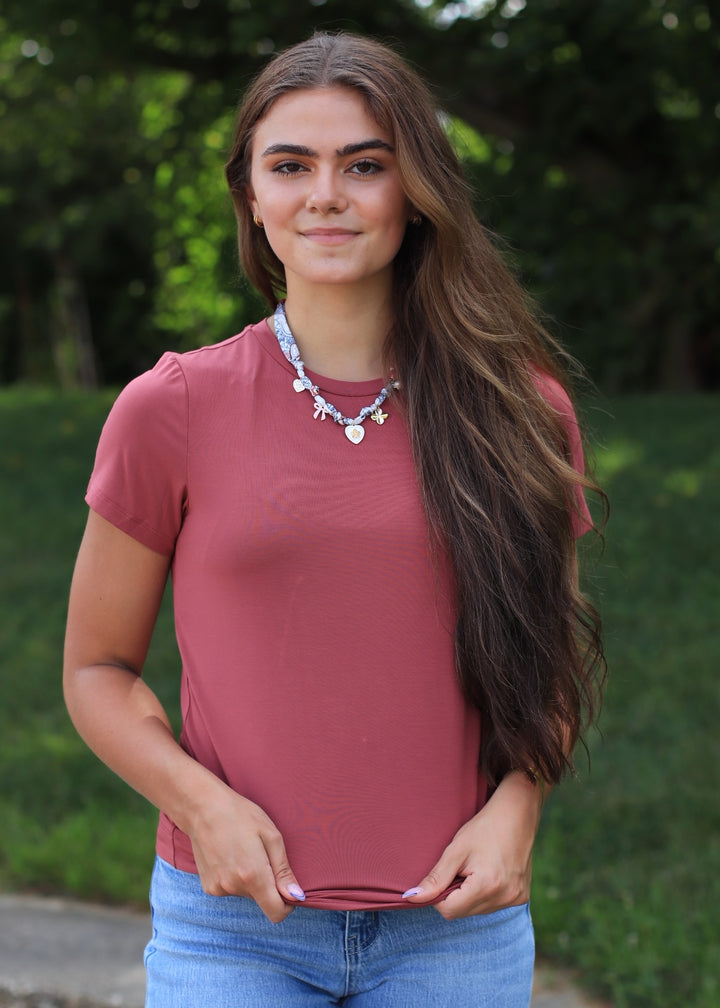 The Cloud Bamboo Tee in Poppy
