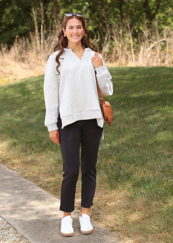 On the Go Ribbed Joggers in Black
