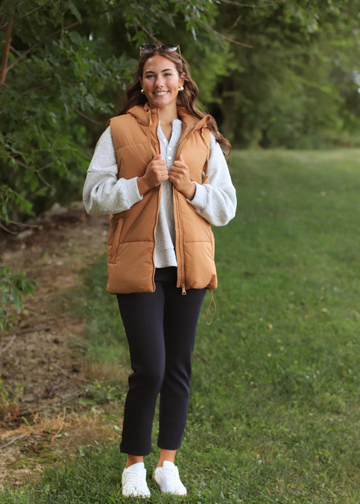Northbound Longline Vest in Golden Camel