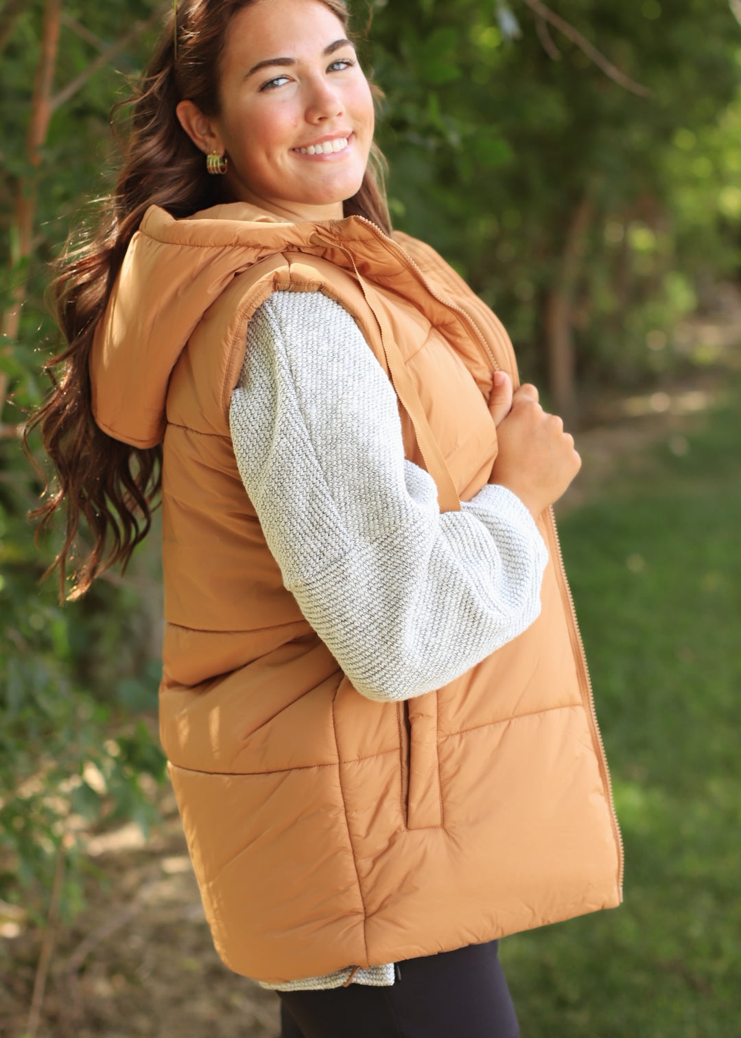 Northbound Longline Vest in Golden Camel