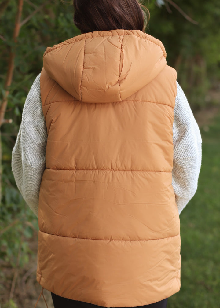 Northbound Longline Vest in Golden Camel