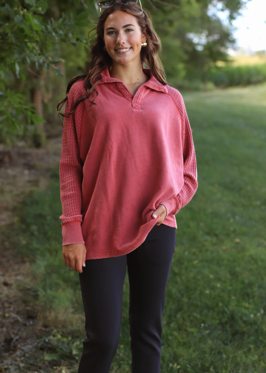 Terrain Henley in Garnet Red