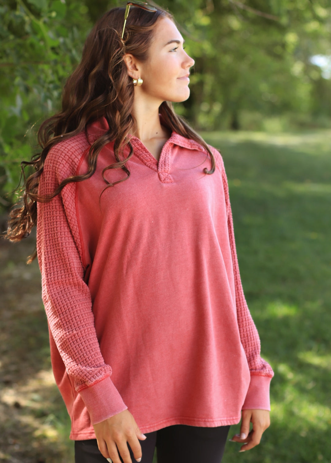 Terrain Henley in Garnet Red