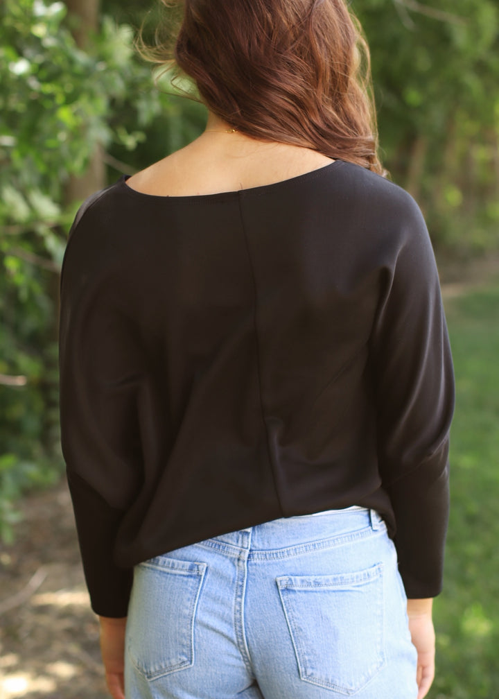 The Delaney Dolman Top in Black