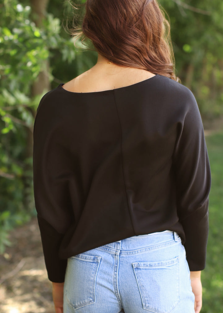 The Delaney Dolman Top in Black