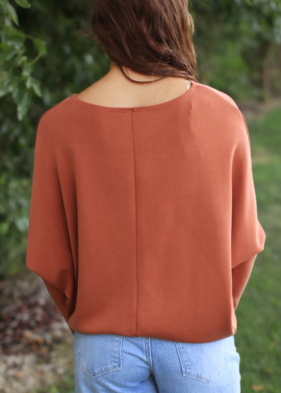 The Delaney Dolman Top in Rust