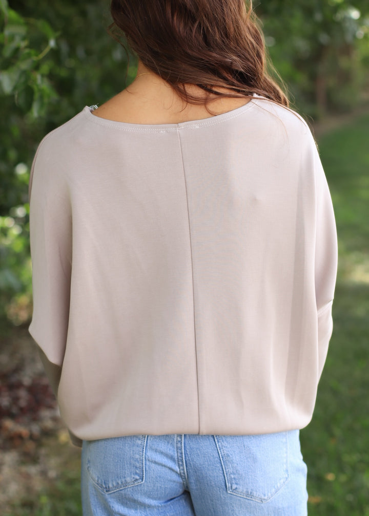 RESTOCK The Delaney Dolman Top in Mushroom