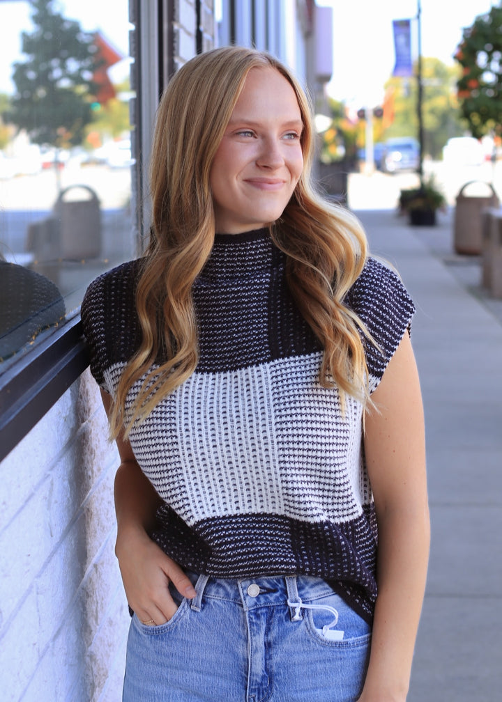 Checkerloom Knit Top