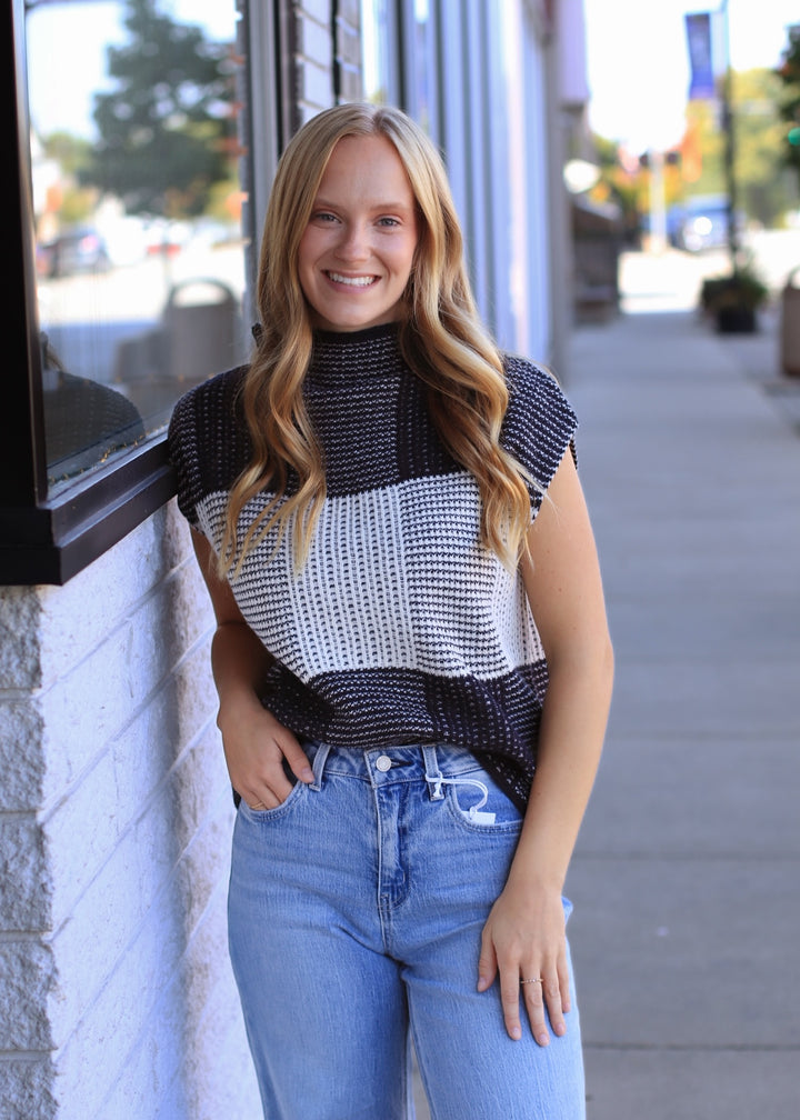 Checkerloom Knit Top