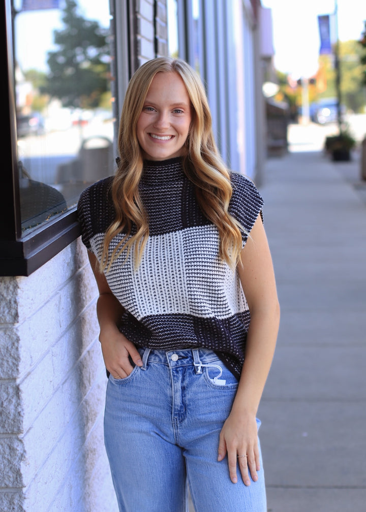 Checkerloom Knit Top