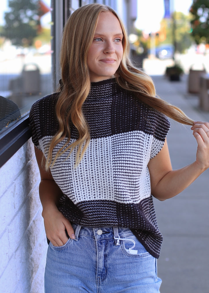 Checkerloom Knit Top