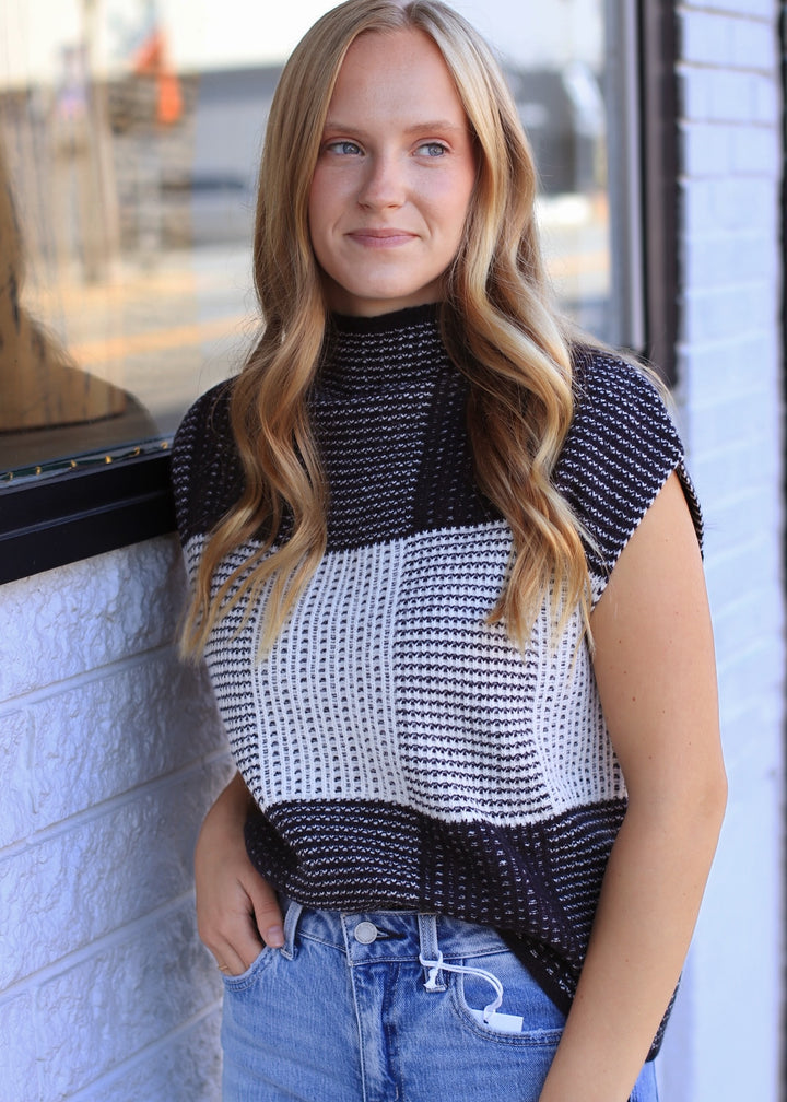 Checkerloom Knit Top