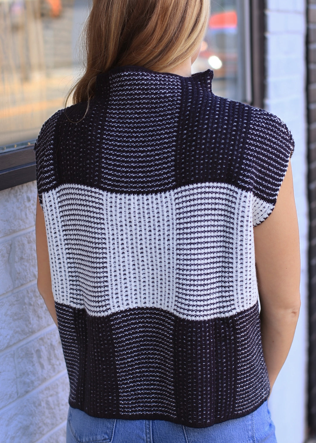 Checkerloom Knit Top