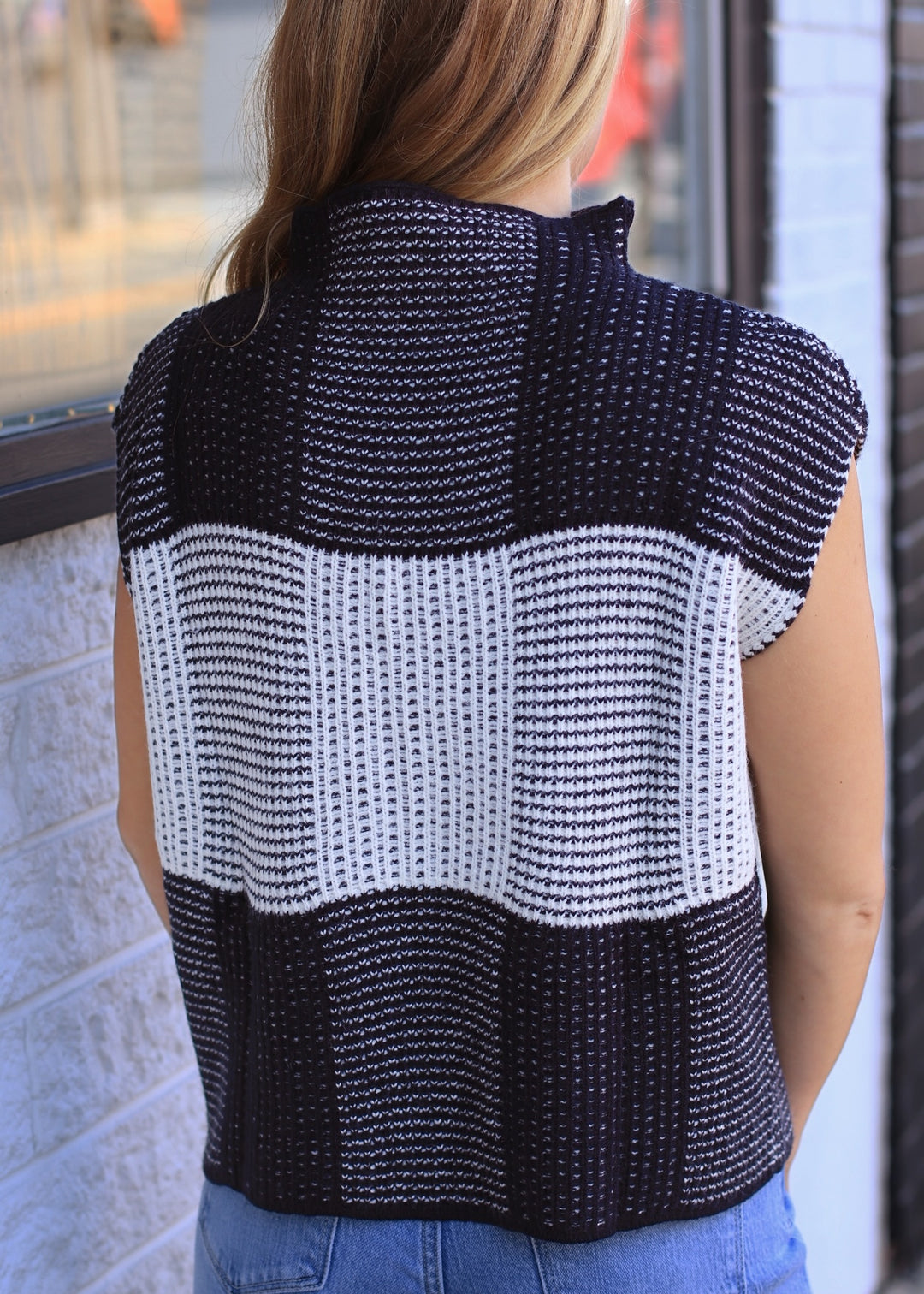 Checkerloom Knit Top