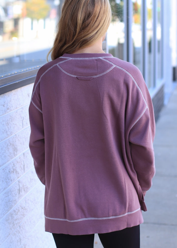 Rosy Stitchline Boxy Sweatshirt