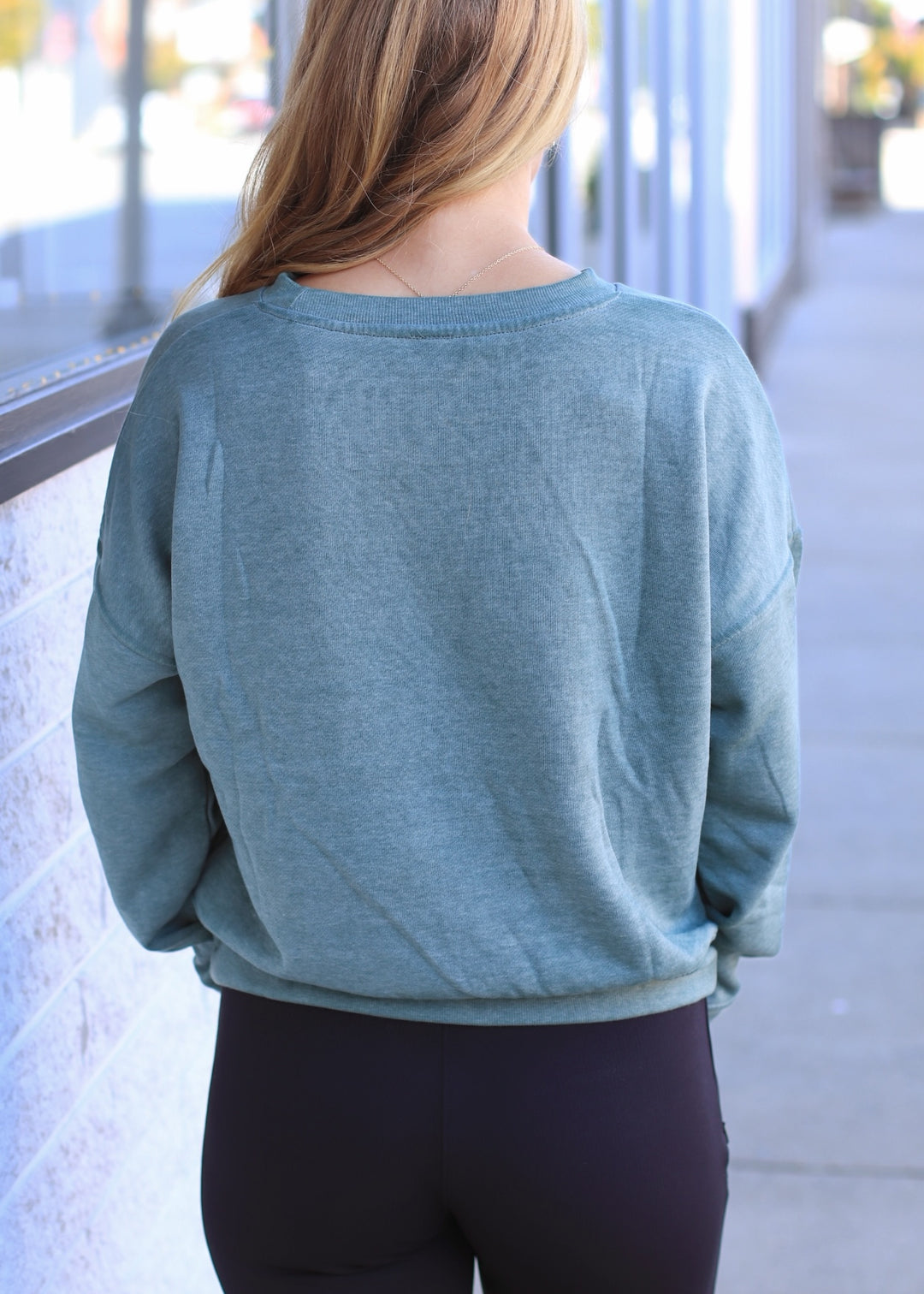 Burned Out Crewneck Sweater in Silky Pine