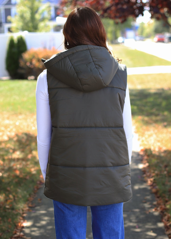 Northbound Longline Vest in Olive