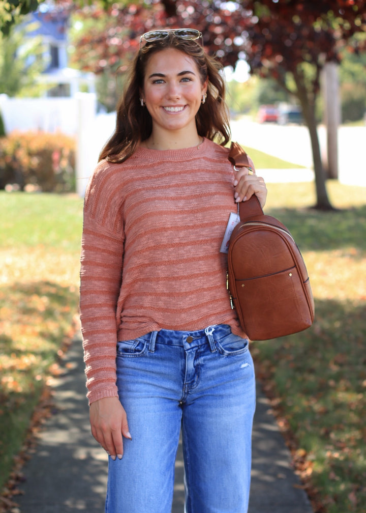 Terracotta Stripe Breeze Sweater