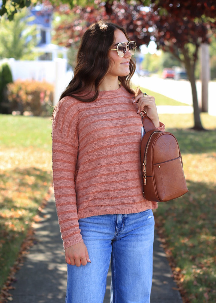 Terracotta Stripe Breeze Sweater