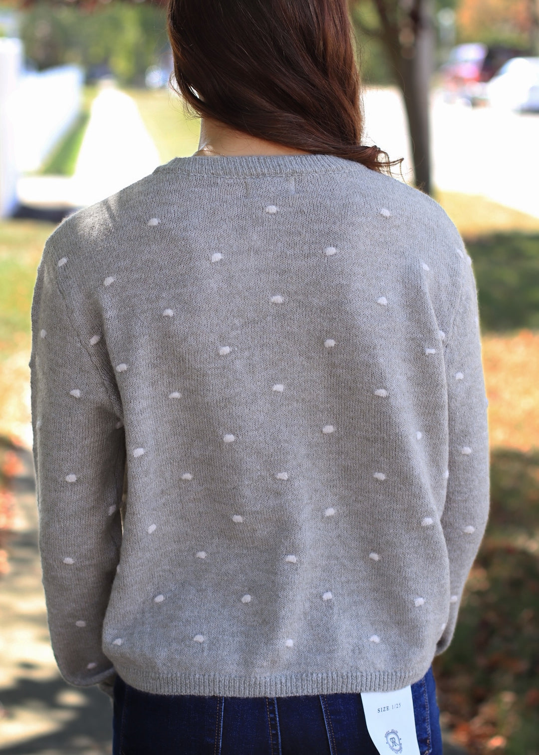 Sage Dot & Cozy Cropped Cardigan
