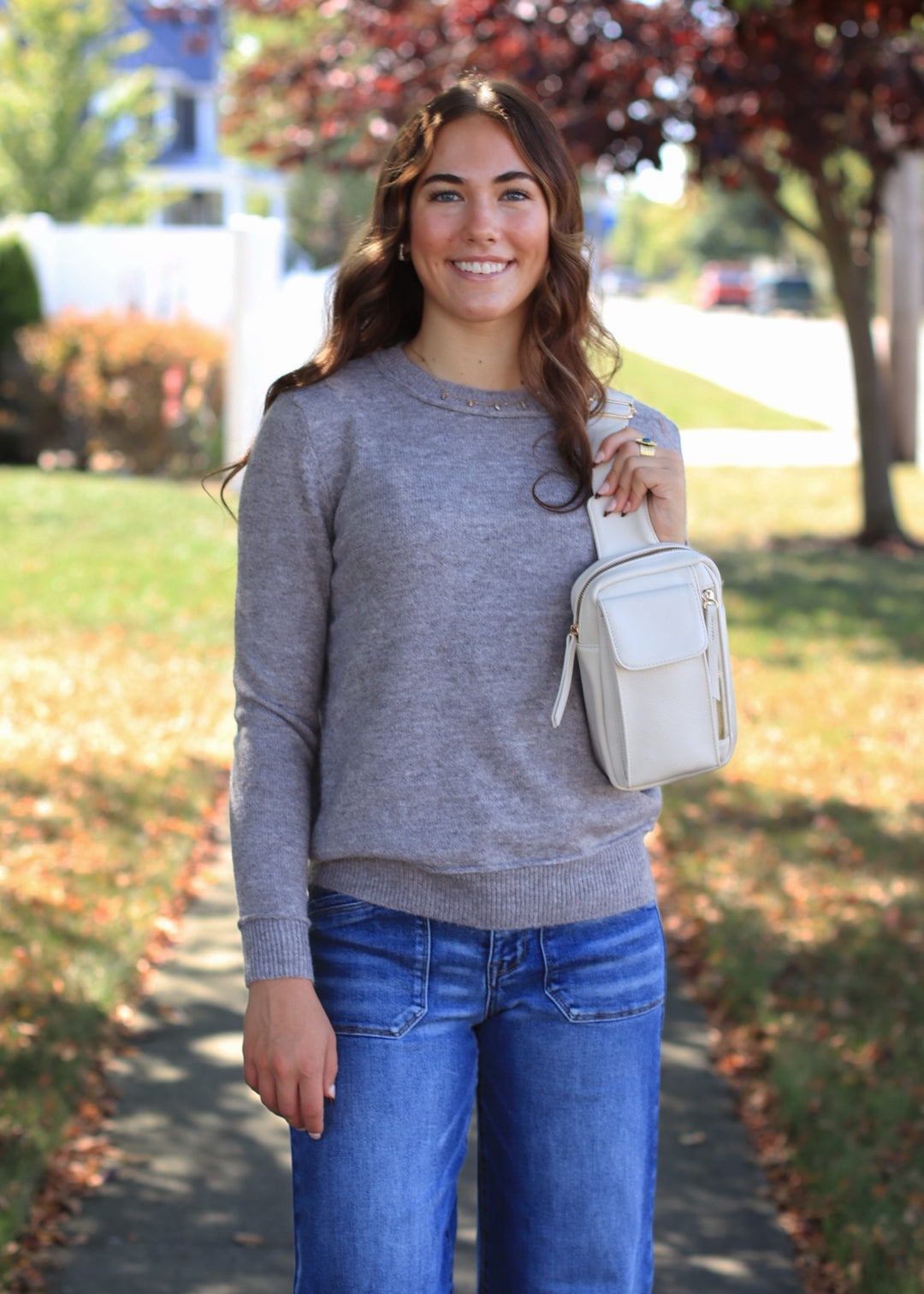 Heather Smoke Essential Seam Sweater