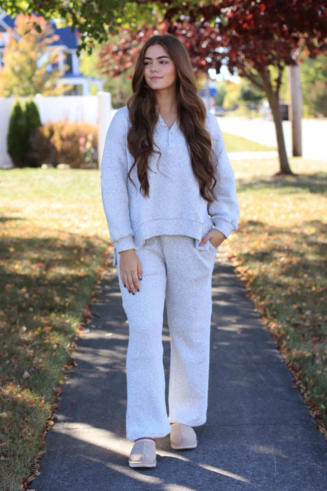 Marina Textured Cotton Blend Wide Leg Pants