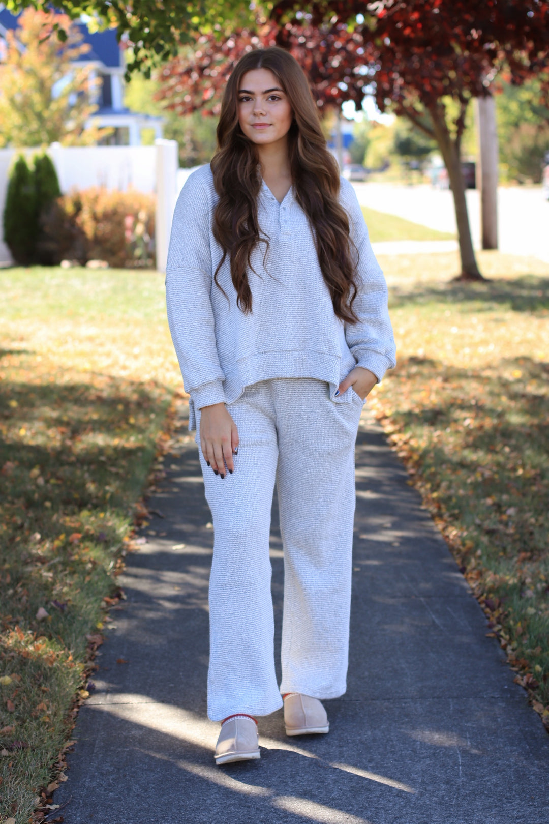 Marina Textured Cotton Blend Wide Leg Pants