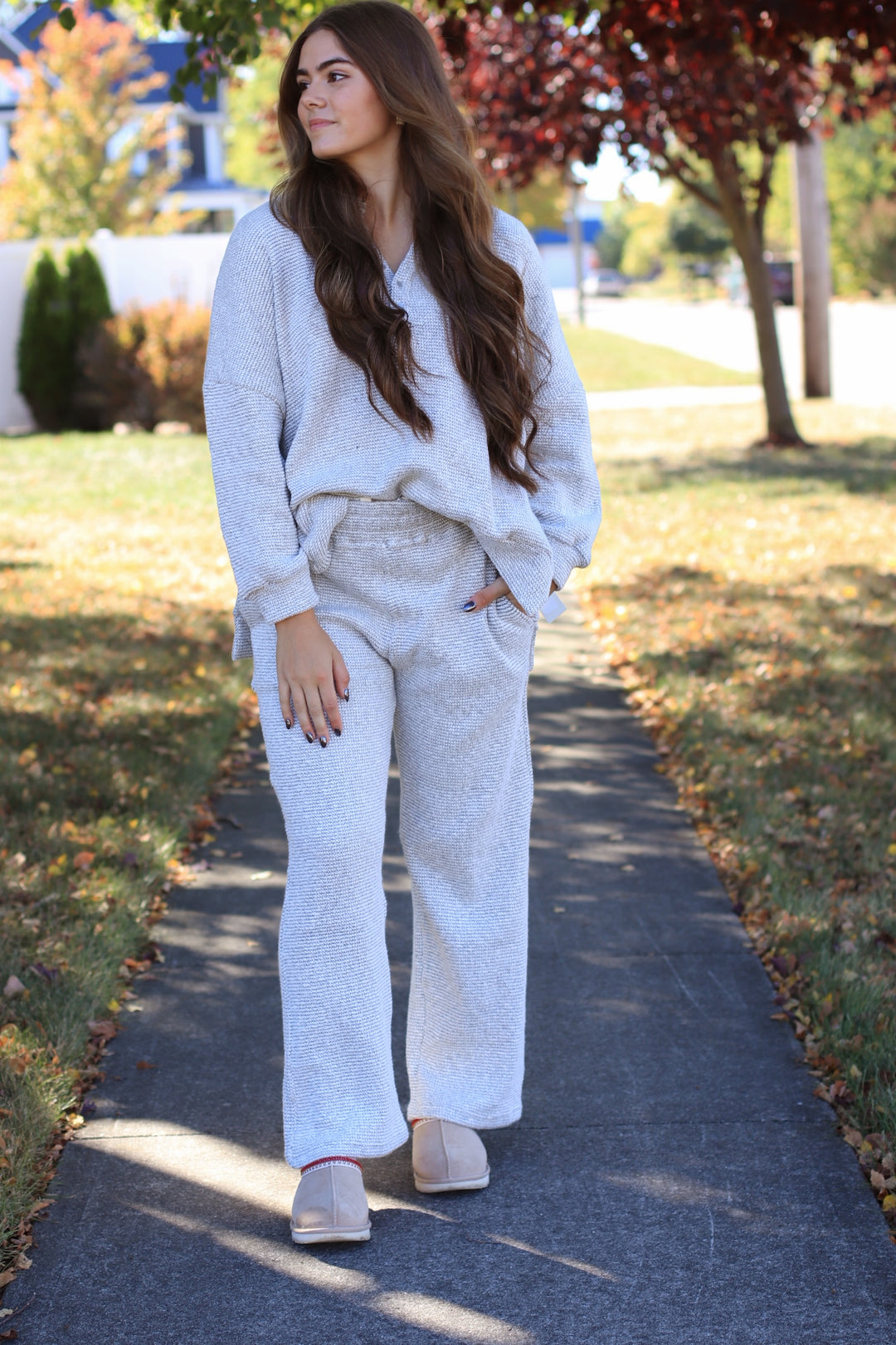 Marina Textured Cotton Blend Wide Leg Pants