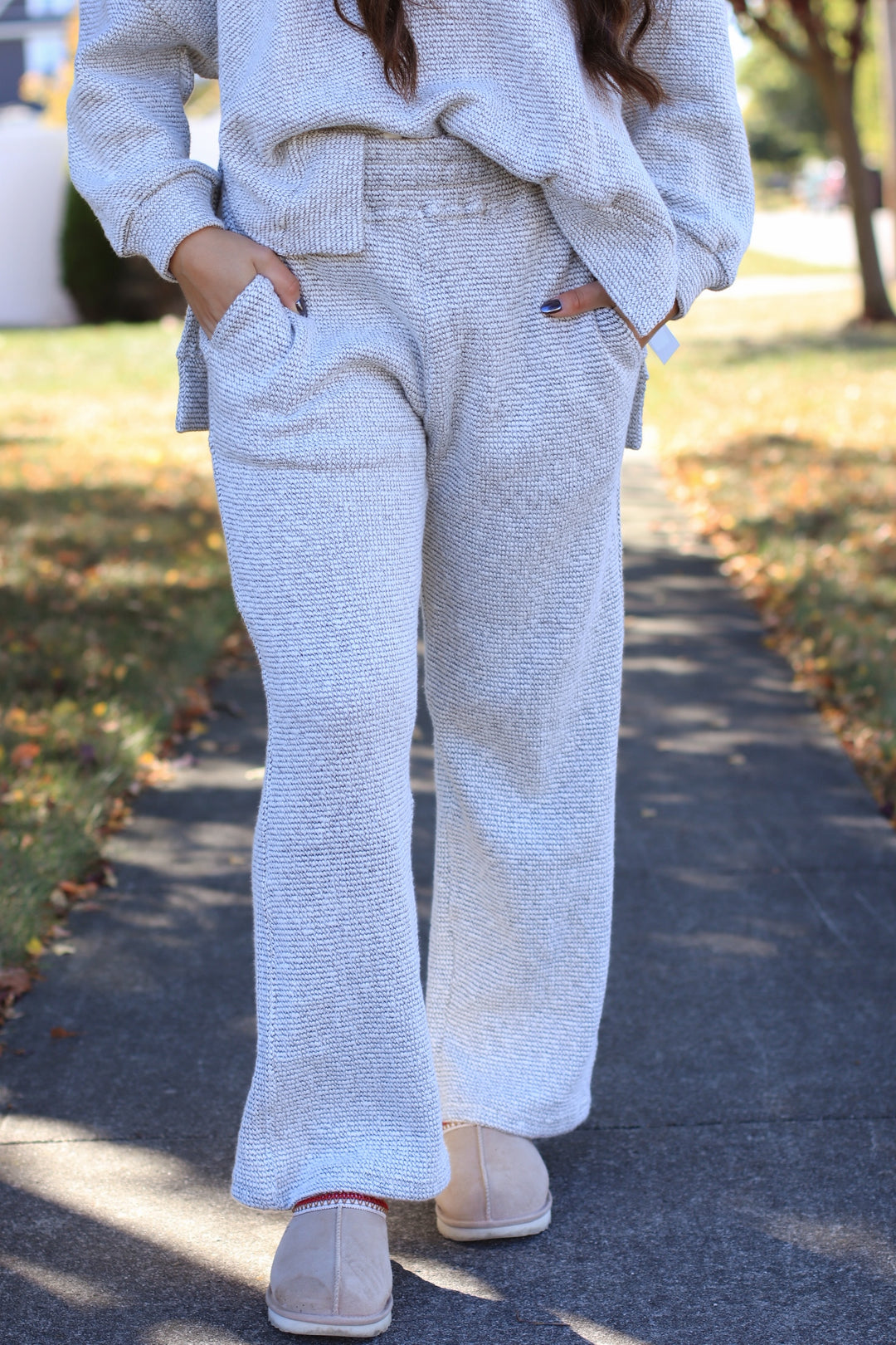Marina Textured Cotton Blend Wide Leg Pants