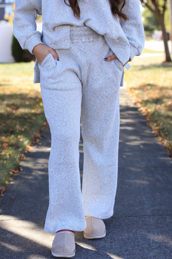 Marina Textured Cotton Blend Wide Leg Pants