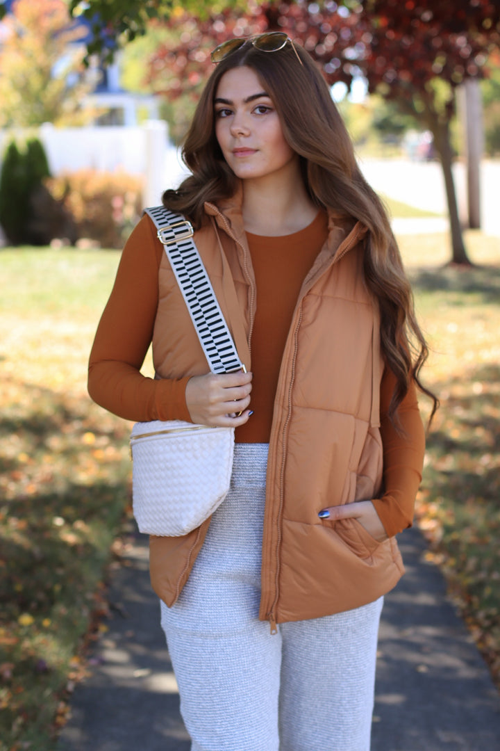 RESTOCK Northbound Longline Vest in Golden Camel