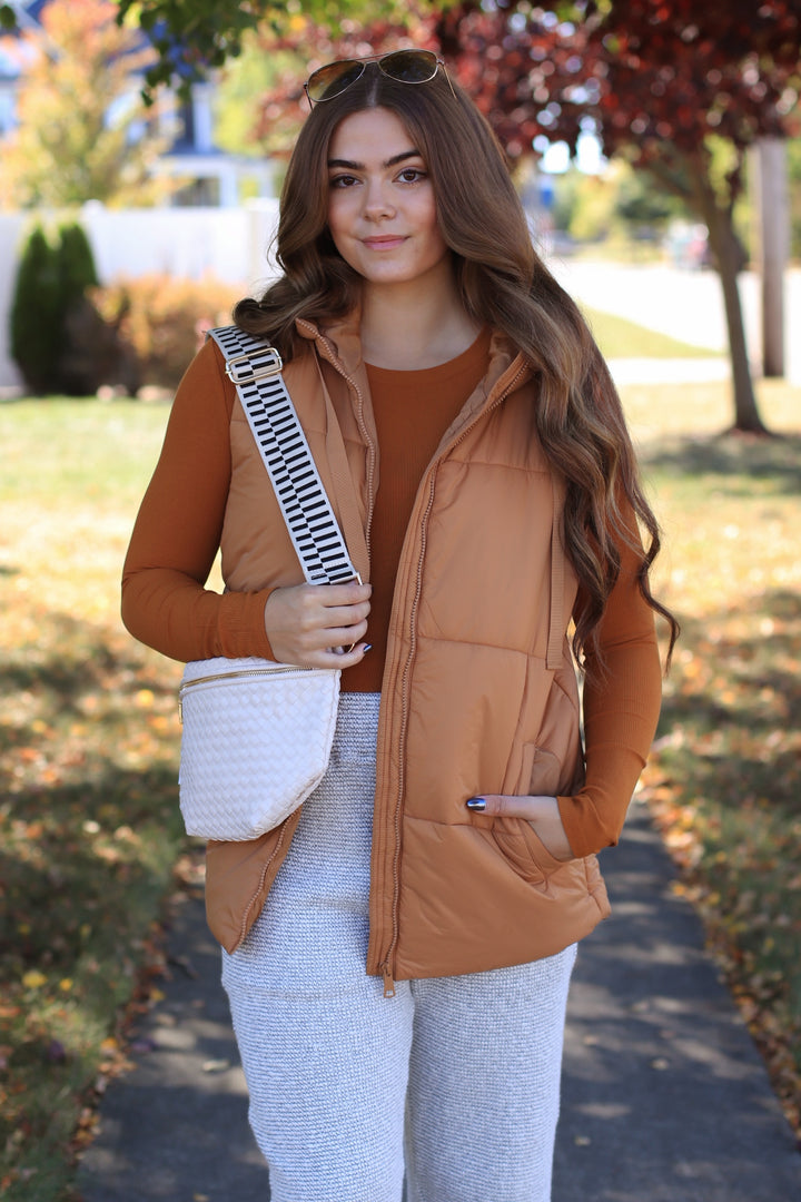 RESTOCK Northbound Longline Vest in Golden Camel