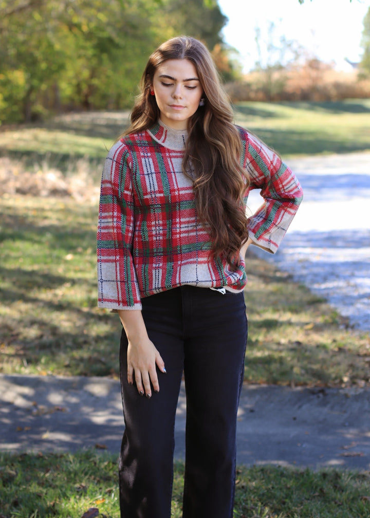 Holly Hearth Plaid Knit Top