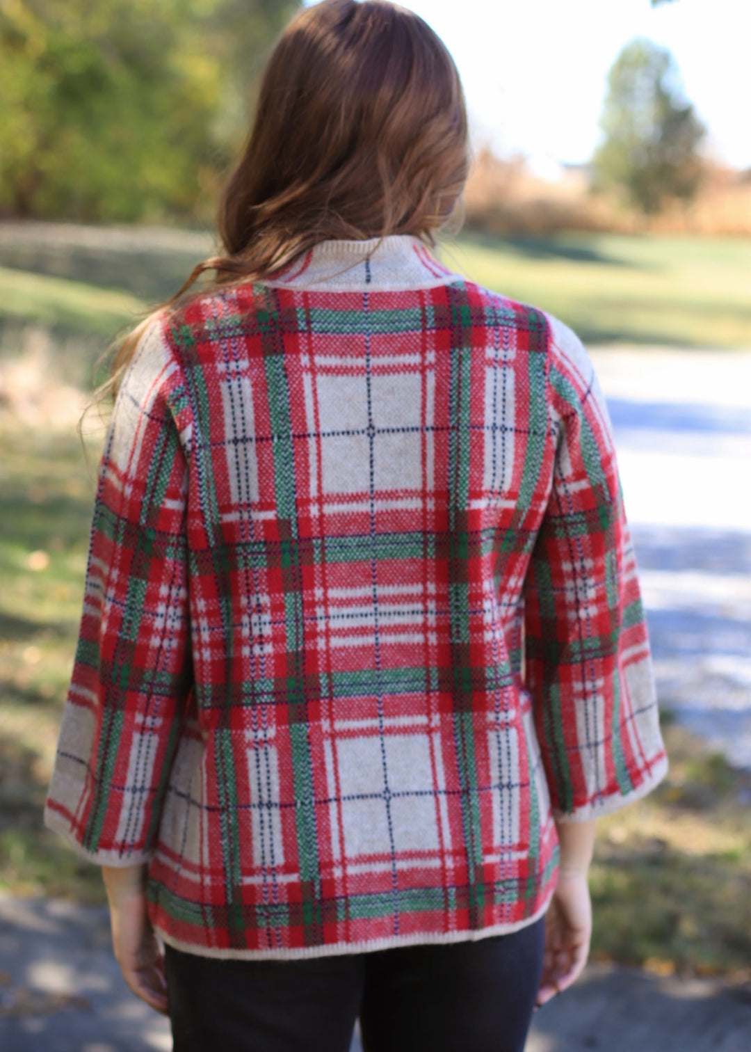 Holly Hearth Plaid Knit Top